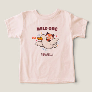 Wild One Flying Red Panda First Birthday Toddler T-shirt