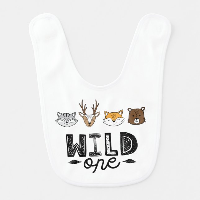 Wild One Forest Animal Bib (Front)
