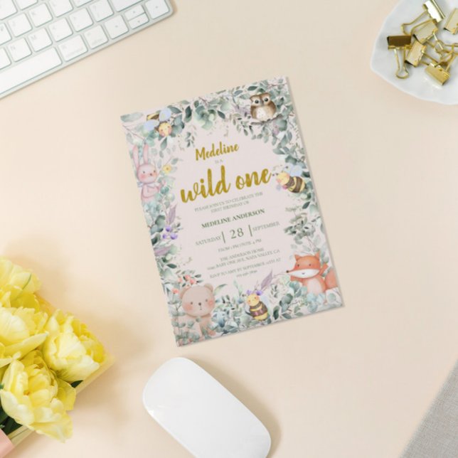 Wild One Forest Animals 1st Birthday Invitation (Creator Uploaded)