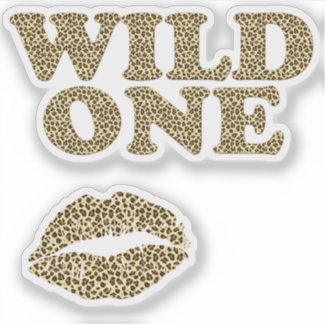 Wild One - Fun Leopard Print Quote Sticker