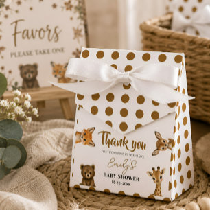 Wild One Gender Neutral Safari Baby Shower Favor Boxes
