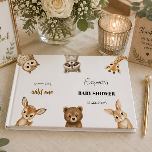 Wild One Gender Neutral Safari Baby Shower  Guest Book