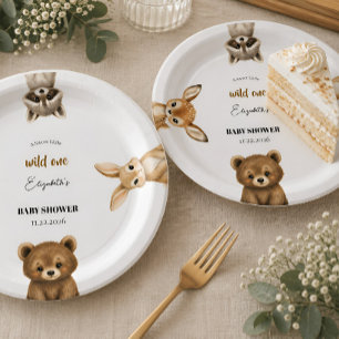 Wild One Gender Neutral Safari Baby Shower Paper Plates