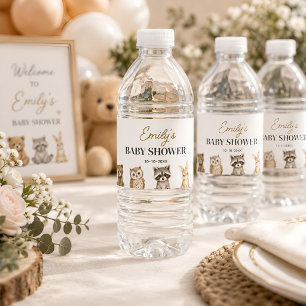 Wild One Gender Neutral Safari Baby Shower Water Bottle Label