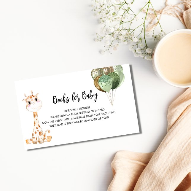 Wild one giraffe baby shower book request enclosure card (Creator Uploaded)
