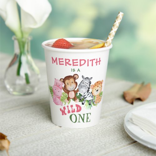 Wild ONE Girl 1st Birthday Paper Cups