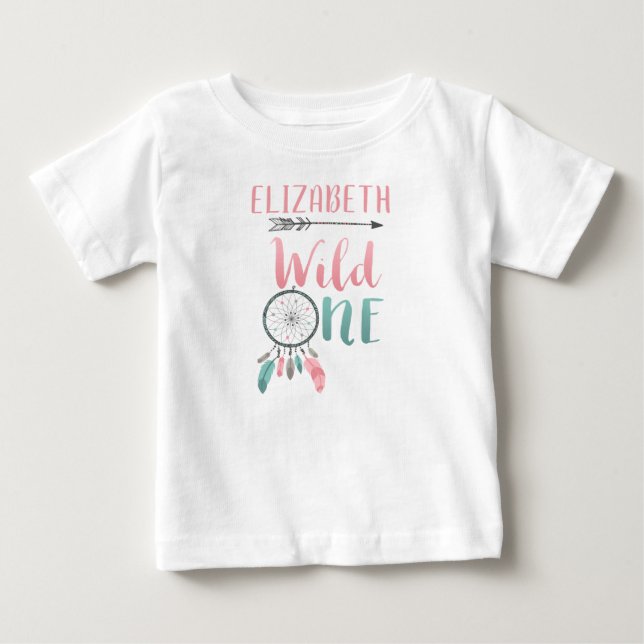 Wild One Girl Boho Shirt First Birthday (Front)