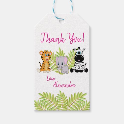 Wild One Girl First Birthday Thank You Gift Tags