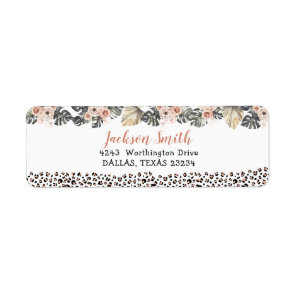 Wild One Girl Leopard Print Birthday Address Label