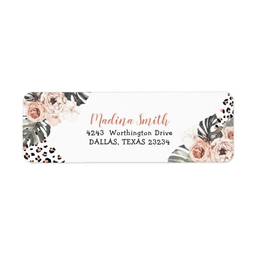 Wild One Girl Leopard Print Birthday Address Label