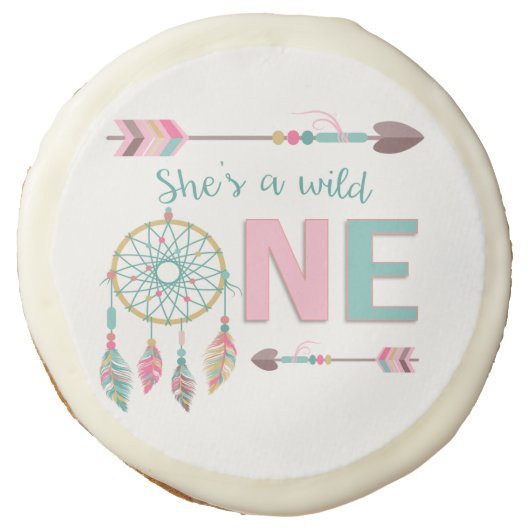 Wild One Girls First Birthday Cookies (Front)