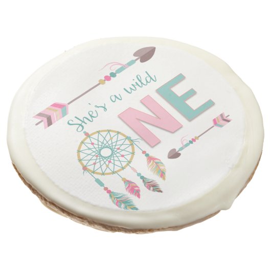 Wild One Girls First Birthday Cookies (Angled)