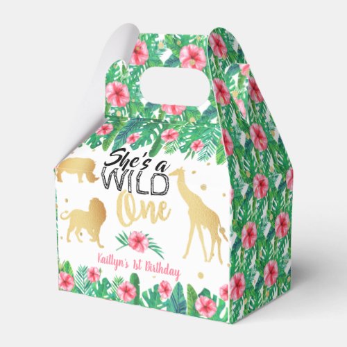 Wild One Girls First Birthday Party Favor Boxes