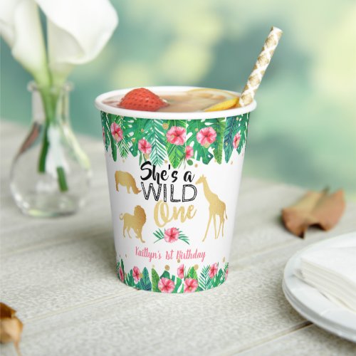 Wild One Girls First Birthday Party Paper Cups