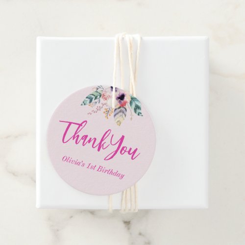 Wild One Girls First Birthday Thank You Favor Tags