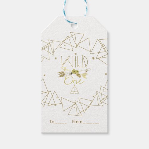 WILD ONE Gold  White Boho 1st Birthday ANY COLOR Gift Tags