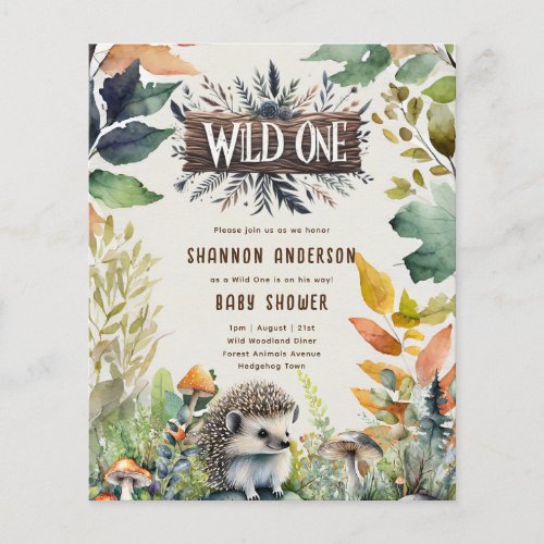 Wild One Hedgehog Baby Woodland Animals