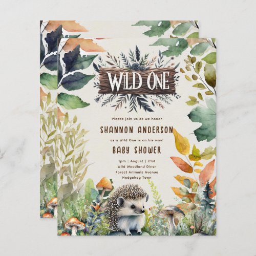 Wild One Hedgehog Baby Woodland Animals
