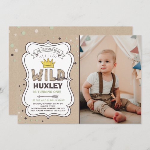 Wild One Invitation Boy Wild Thing Birthday Party