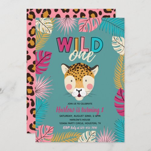 Wild ONE Invitation  Leopard Invitations