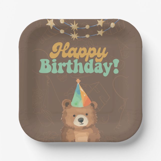 Wild One:Join Us for a Roaring 1st Birthday Paper Plates (Front)