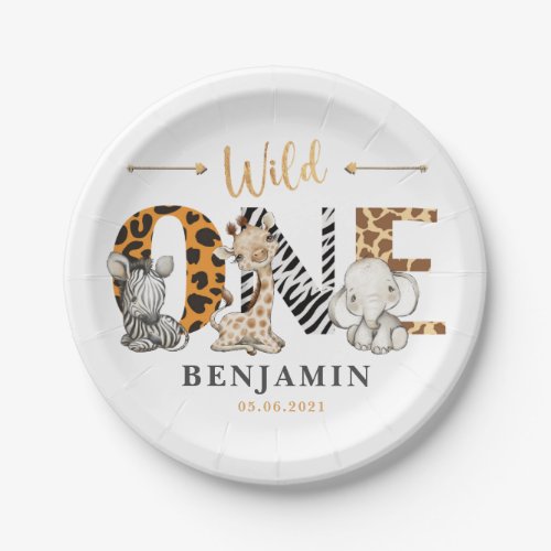 Wild One Jungle 1st Birthday Paper Plate