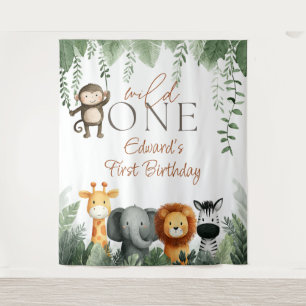 Wild One Jungle 1st Birthday Photo Backdrop