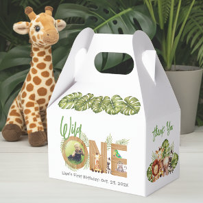 Wild One Jungle 1st Birthday Safari Animals Photo Favor Boxes