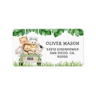 Wild One Jungle Address Labels