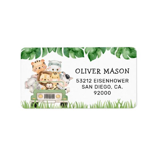 Wild One Jungle Address Labels