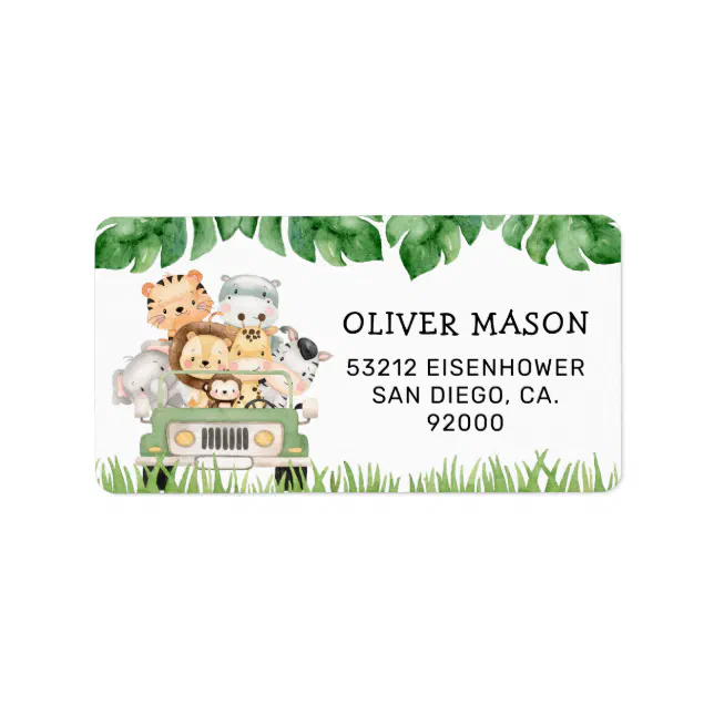Wild One Jungle Address Labels | Zazzle
