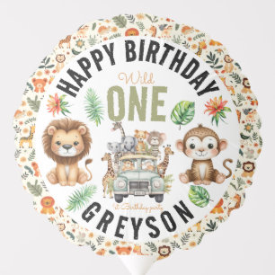 Wild One Jungle Adventure 1st Birthday Balloon