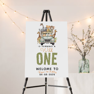 Wild One Jungle Adventure 1st Birthday Foam Board