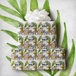 Wild One Jungle Animal Birthday Wrapping Paper