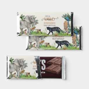 Wild One jungle Animal Safari Birthday Party Hershey Bar Favors