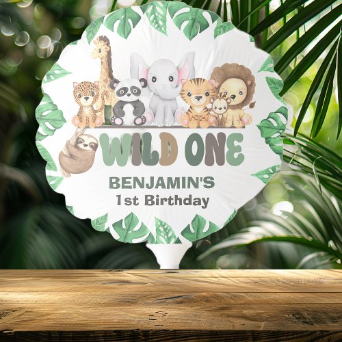 Wild One Jungle Animals 1st Birthday Balloon