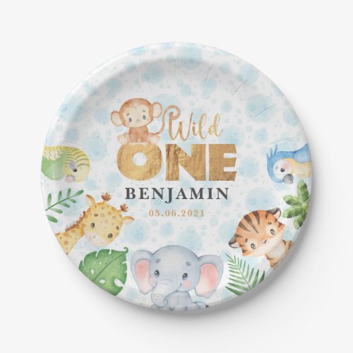 Wild One Jungle Animals 1st Birthday Party Paper P Paper Plates