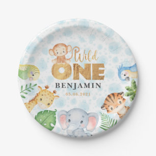 Wild One Jungle Animals 1st Birthday Party Paper P Plates
