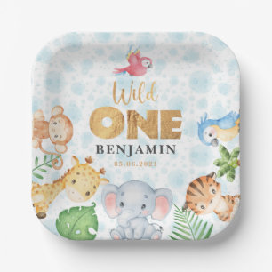 Wild One Jungle Animals 1st Birthday Party Paper P Plates