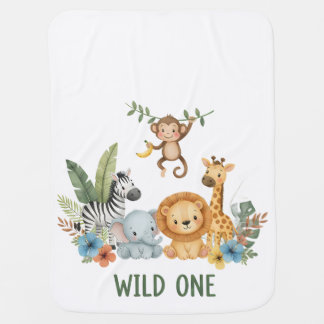 Wild One - Jungle Animals Baby Blanket