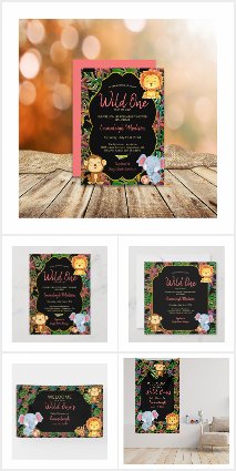 Wild One Jungle Animals Baby Shower