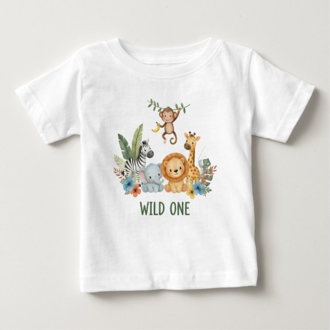 Wild One - Jungle Animals Baby T-Shirt (Front)