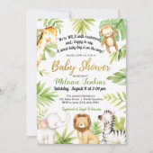 Wild One Jungle Animals Boy Baby Shower Invitation (Front)
