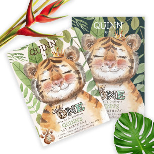 Wild One Jungle Animals Safari 1st Birthday Invitation