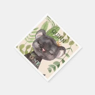Wild One Jungle Animals Safari 1st Birthday Napkins