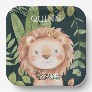Wild One Jungle Animals Safari 1st Birthday Paper Plates