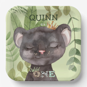 Wild One Jungle Animals Safari 1st Birthday Paper Plates