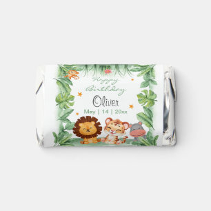 Wild one Jungle Animals Tropical Boy Birthday Hershey's Miniatures