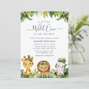 WILD ONE jungle baby shower invitation