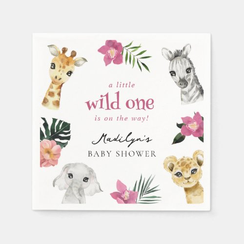 Wild One Jungle Baby Shower Napkins